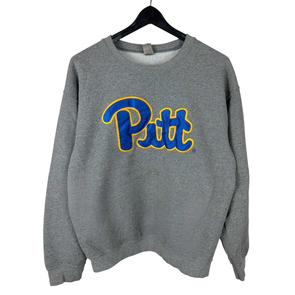 Mens Y2K Gildan Pittsburgh Panthers Script Logo College Sweatshirt Size M